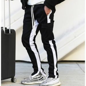 Travis Cargo Pants - Black/White